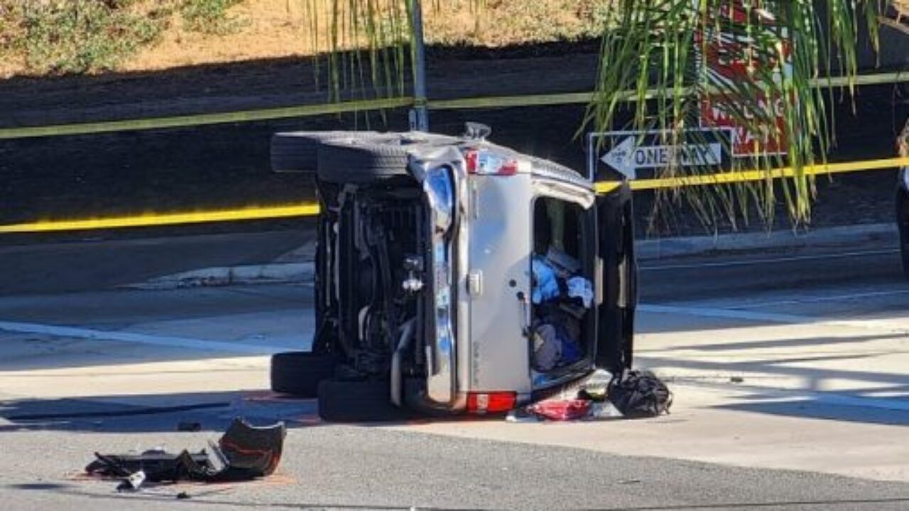 Woman struck and killed in Anaheim after driver veers off road, lands in Santa Ana River